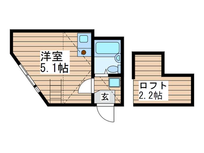 カルテット押上(ワンルーム/2階)の間取り写真