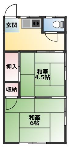さくら荘(2K/2階)の間取り写真