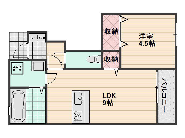 ソリエ長束(1LDK/1階)の間取り写真