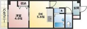 札幌パークガーデン(1DK/4階)の間取り写真