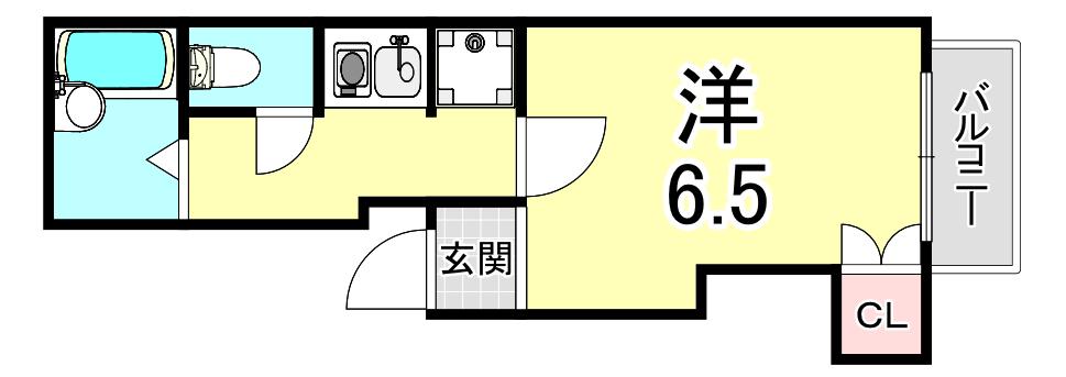 石本ビル(1K/2階)の間取り写真