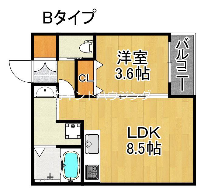 WIN玉出II(1LDK/1階)の間取り写真