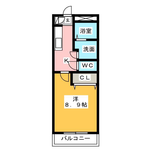 ベルフォーレ(1K/3階)の間取り写真