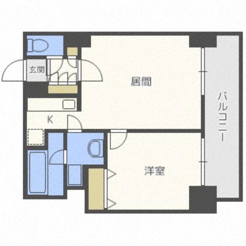 グランドタワー札幌(1LDK/30階)の間取り写真