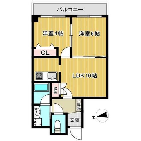 グリーンビュー江古田(2LDK/3階)の間取り写真