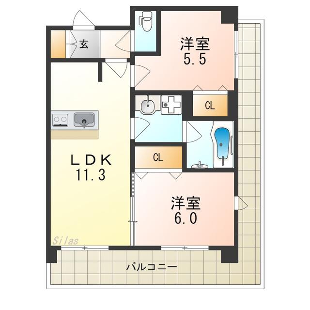 プレステージ10番館(2LDK/2階)の間取り写真