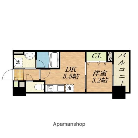 LA CASA京橋(1DK/3階)の間取り写真