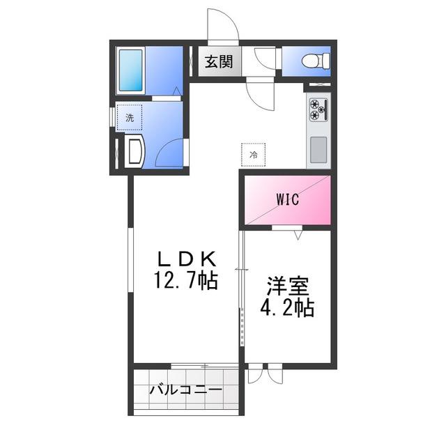 MAISONLUNA(1LDK/2階)の間取り写真