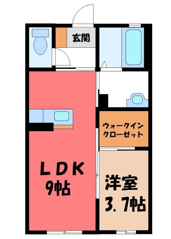 ドリーミオA(1LDK/1階)の間取り写真