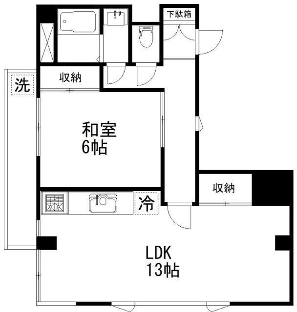 サクラビル(1LDK/3階)の間取り写真