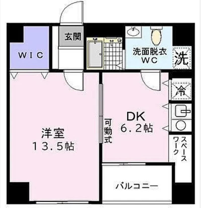 カスターニャ銀座(1DK/6階)の間取り写真