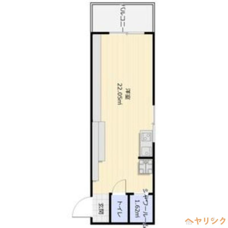 花の木ハイツ(ワンルーム/3階)の間取り写真