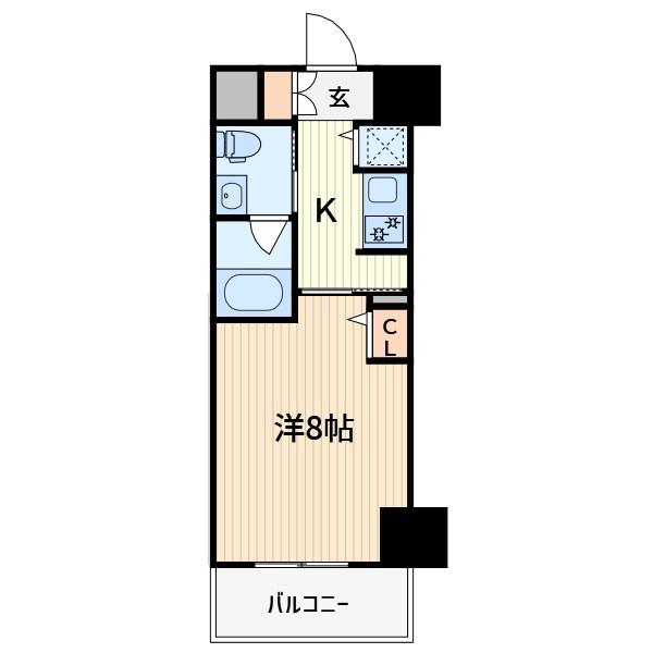 リンクパラッツオ川口本町(1K/8階)の間取り写真