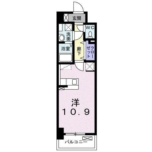 ハイド マークス(ワンルーム/9階)の間取り写真