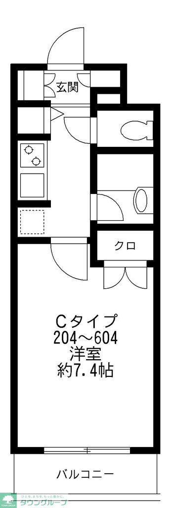 プライムアーバン番町(1K/4階)の間取り写真