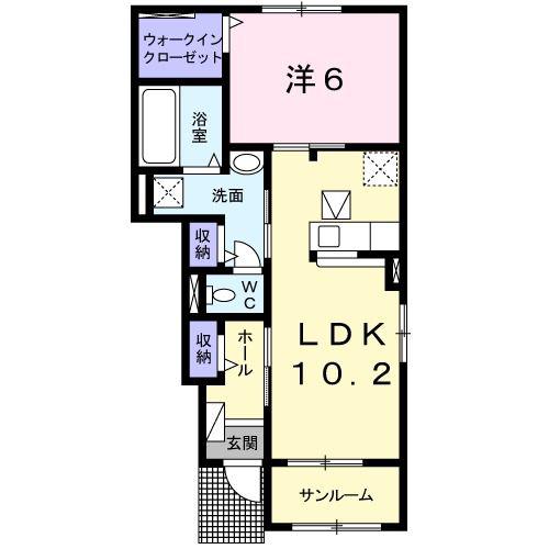 セイ・アンジュ(1LDK/1階)の間取り写真
