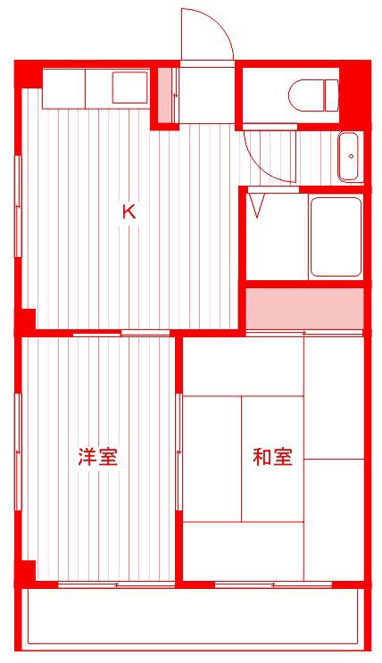 ポートサイド久里浜(2K/4階)の間取り写真