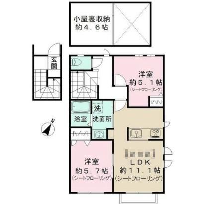 WIN VILLA 錦(2LDK/2階)の間取り写真