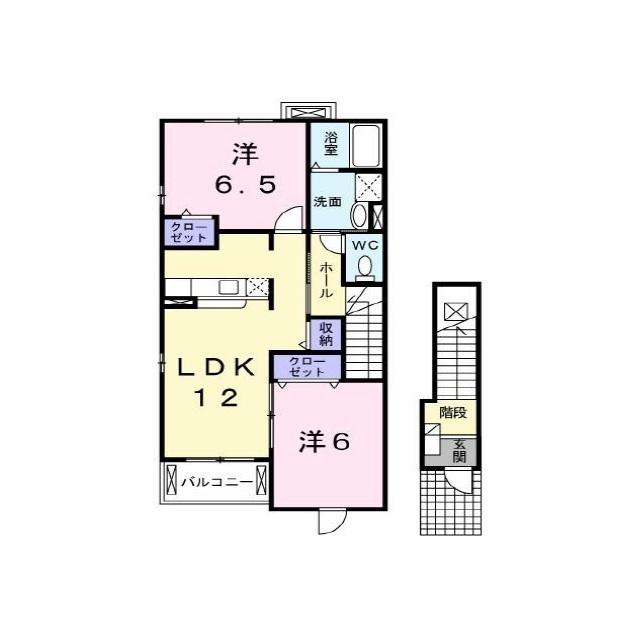 カーサセレーノ(2LDK/2階)の間取り写真