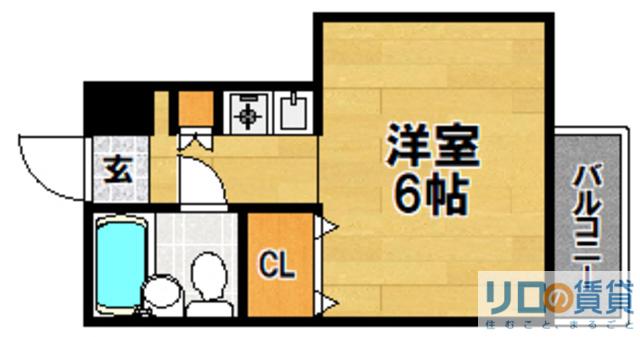 エンジェルハイツ(ワンルーム/3階)の間取り写真