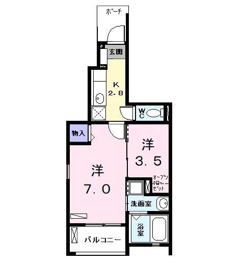 KT・PLACE(2K/1階)の間取り写真