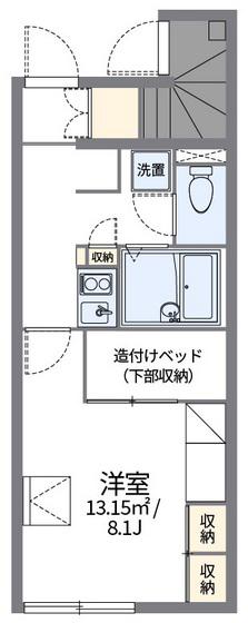 レオパレスNEW伊部(1K/1階)の間取り写真