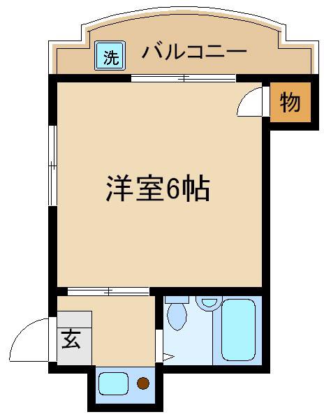 三晃ハイツ(1K/3階)の間取り写真