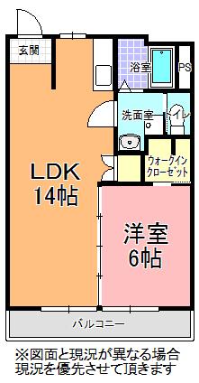 益子ビル(1LDK/5階)の間取り写真
