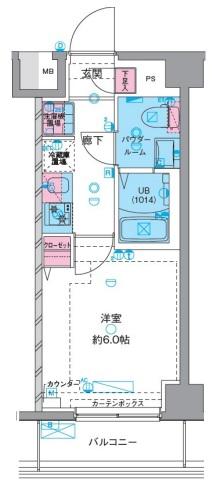 GENOVIAお花茶屋IISKYGARDEN(1K/6階)の間取り写真