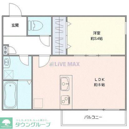 ジーメゾン東岩槻フェリシア(1LDK/2階)の間取り写真