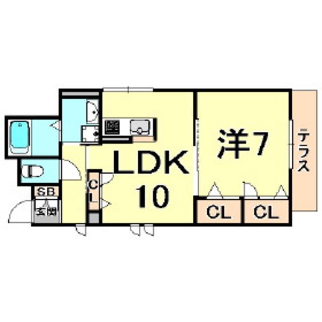 ダンデライオン2(1LDK/1階)の間取り写真
