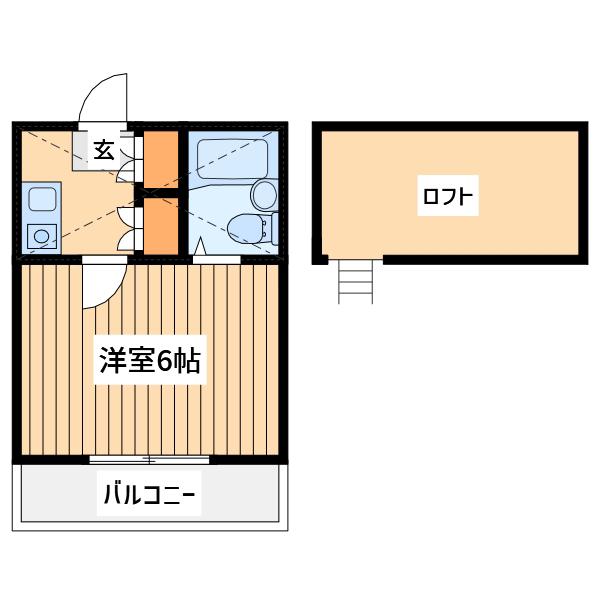 パークサイド岸根(1K/1階)の間取り写真