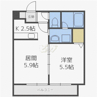 ブランノワール北27条(1DK/4階)の間取り写真