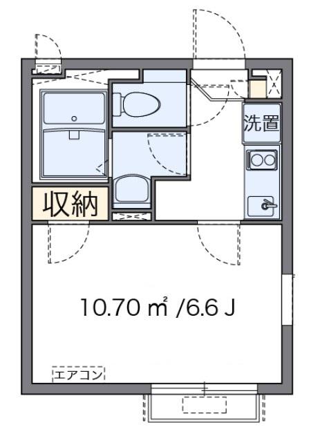 京成押上線 八広駅 徒歩7分 3階建 築9年(1K/2階)の間取り写真