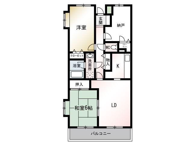 エクレール綾瀬(2SLDK/1階)の間取り写真