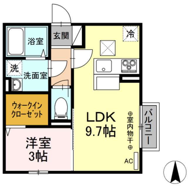 セレーノ リリー(1LDK/1階)の間取り写真