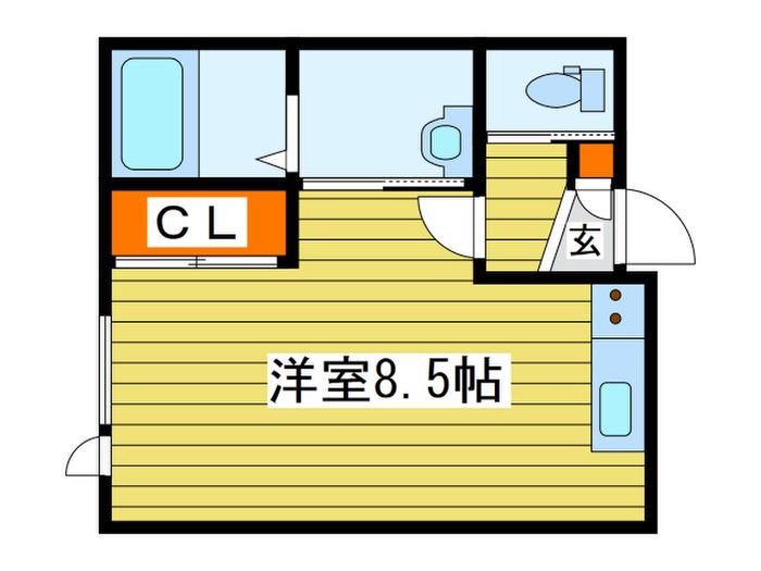スクエアプラス(ワンルーム/2階)の間取り写真