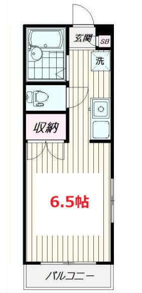 ロイヤルハマ(ワンルーム/1階)の間取り写真