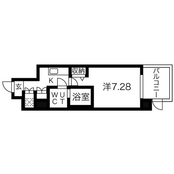 ケーティージーレジデンス芦屋西(1K/1階)の間取り写真
