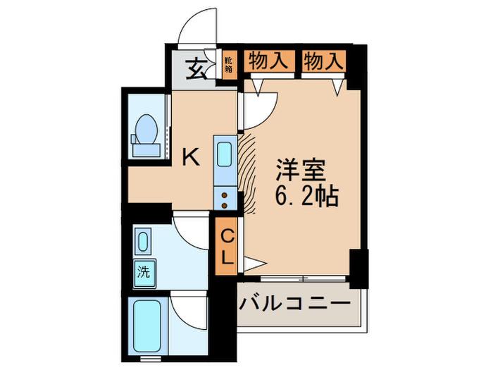 サクセス(1K/6階)の間取り写真