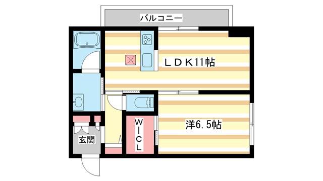 SHAMAISON LUNA(1LDK/1階)の間取り写真