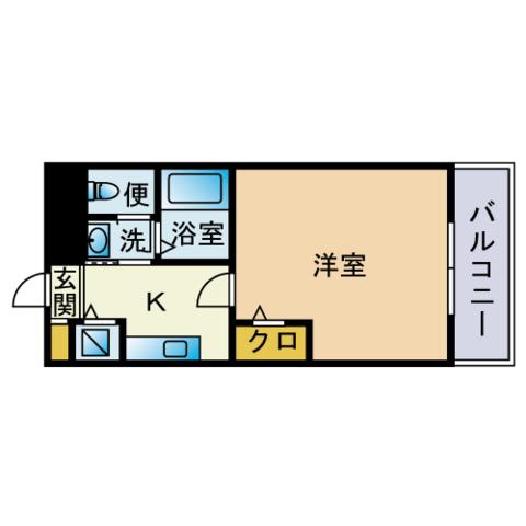 テラ・ロッサ西新(1K/12階)の間取り写真
