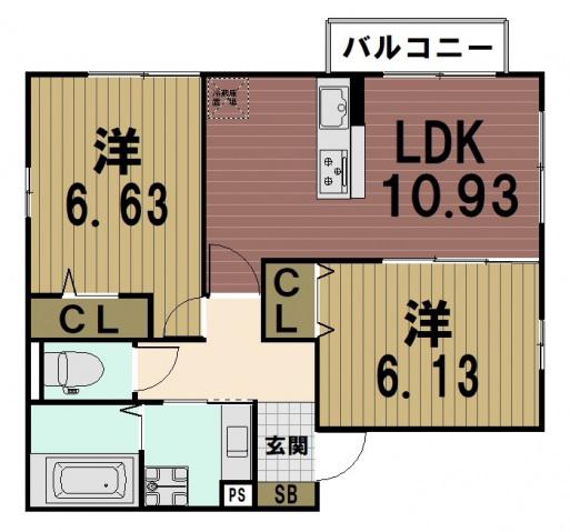 スペリアージュ(2LDK/2階)の間取り写真