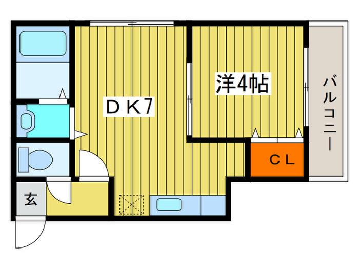 エア・フォルグ北大II(1DK/3階)の間取り写真