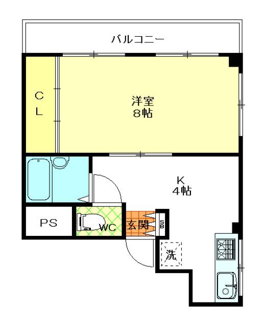 オークヒルズ(1K/3階)の間取り写真