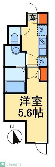 ジェイアール稲毛駅前レジデンス(1K/2階)の間取り写真
