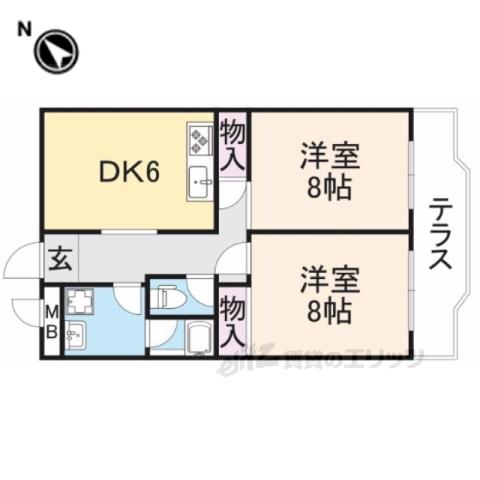 田中ハイツ(2LDK/2階)の間取り写真