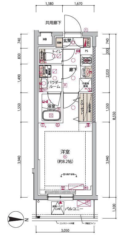 ARCOBALENO HIGASHIMUKOJIMA(1K/4階)の間取り写真