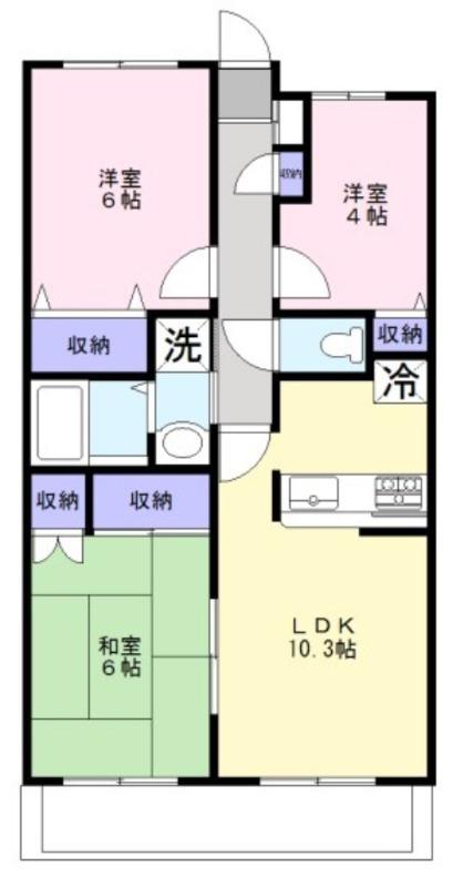 クレッシェンド(3LDK/3階)の間取り写真