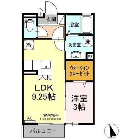 エトワール(1LDK/2階)の間取り写真
